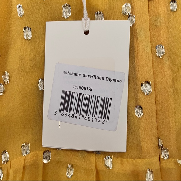 NWT Sézane Olymea Dress in Golden Yellow size 40 US 8 - Picture 5 of 9